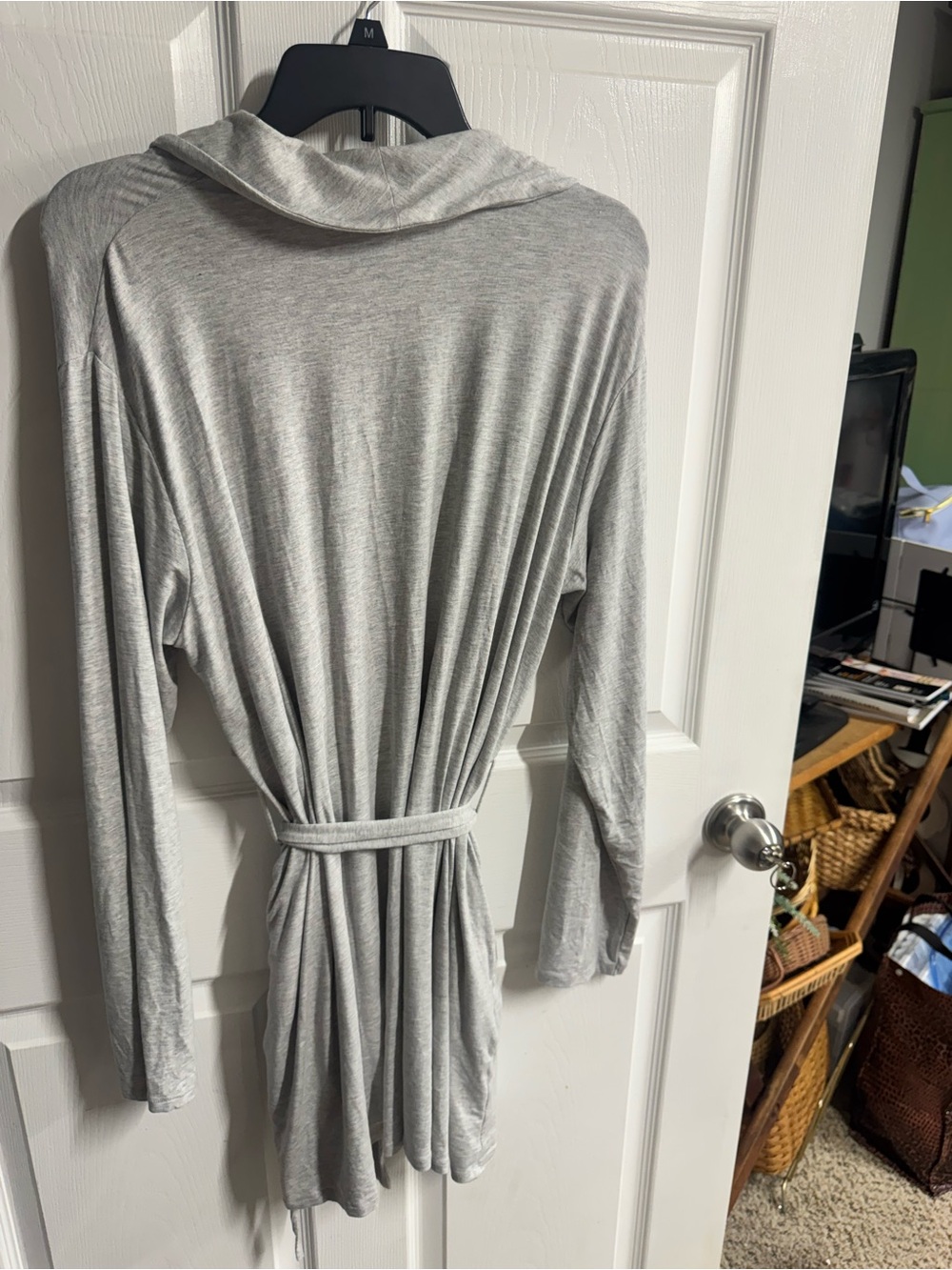 Skims Light Gray Women's Hooded Lounge Robe - Picture 2 of 5